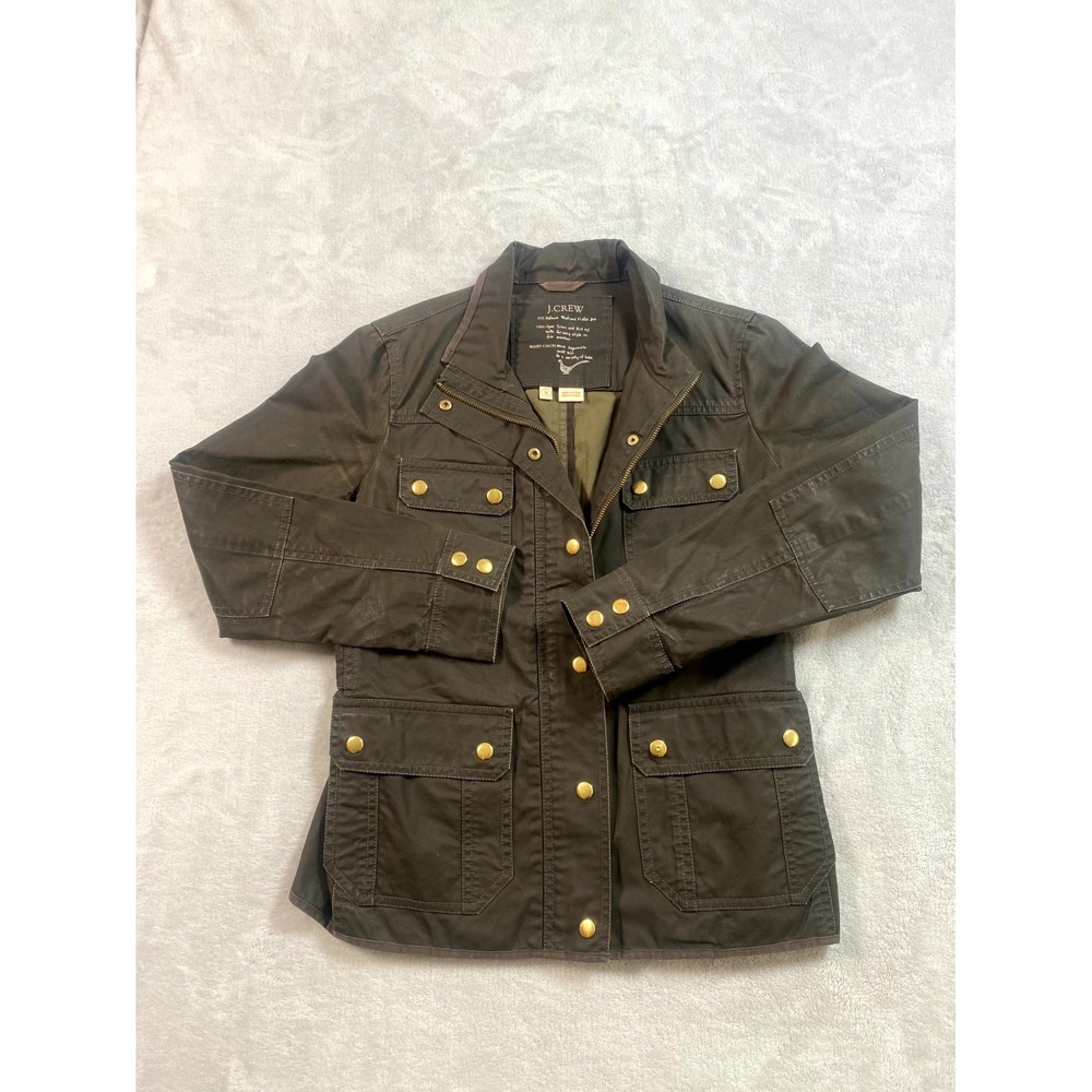 J.Crew Downtown Boyfriend Field‎ Jacket Womens Small Black Cotton Relaxed Fit